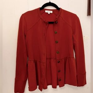 XS peplum jacket in rust color